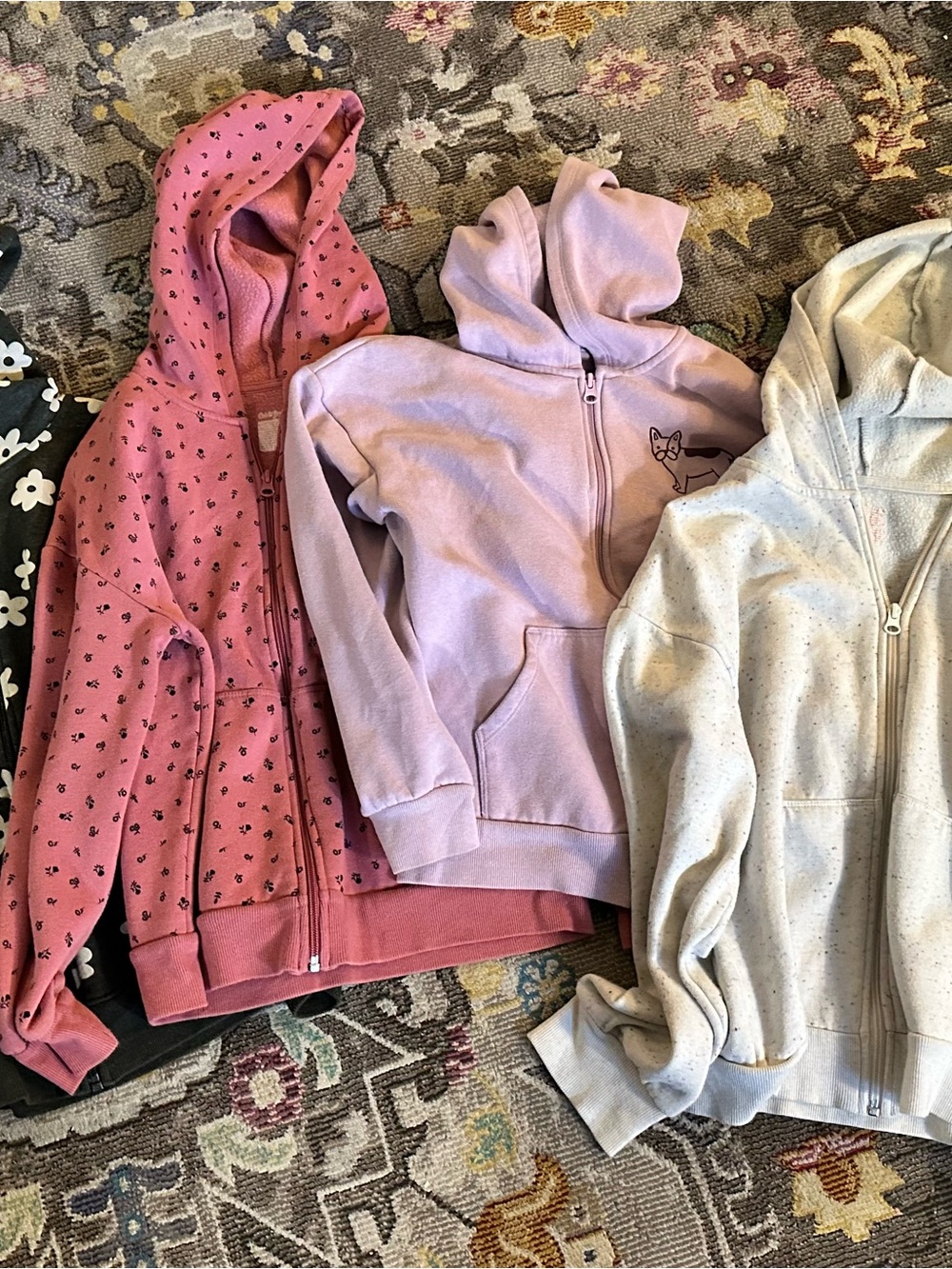 Cat & Jack Girls Zip Up Hoodie Lot of 4 Size XL 14 Fleece Sweatshirt Pack
